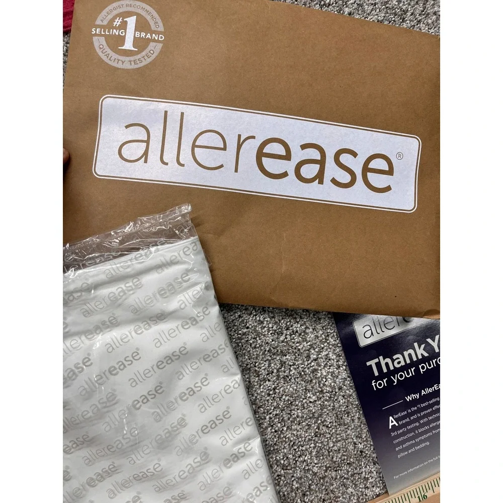 Allerease Pillow Protector Unisex S White NEW Organic Cotton Allergy Defense